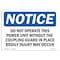 Signmission OSHA Notice Sign, 7" Height, Rigid Plastic, Do Not Operate This Power Unit Without Sign, Landscape OS-NS-P-710-L-11326 - alternate 1